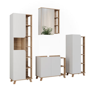 Vicco Set di mobili da bagno Sonoma/Bianco 4 parti
