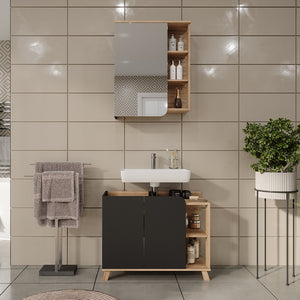 Vicco Set di mobili da bagno Sonoma/antracite 2 parti