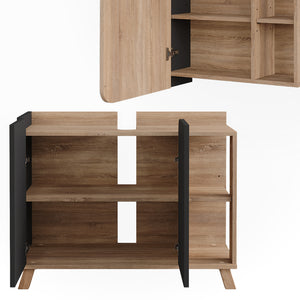 Vicco Set di mobili da bagno Sonoma/antracite 2 parti