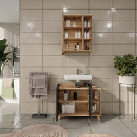 Vicco Set di mobili da bagno Sonoma/antracite 2 parti