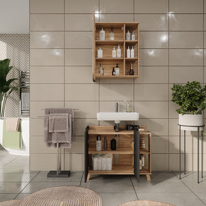 Vicco Set di mobili da bagno Sonoma/antracite 2 parti