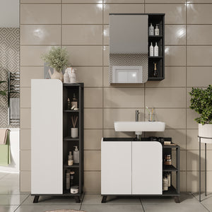 Vicco Set di mobili da bagno Antracite/bianco 3 parti