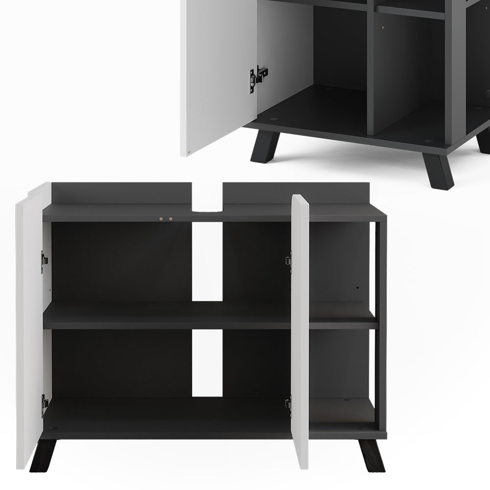 Vicco Set di mobili da bagno Antracite/bianco 3 parti