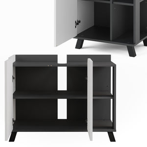 Vicco Set di mobili da bagno Antracite/bianco 3 parti