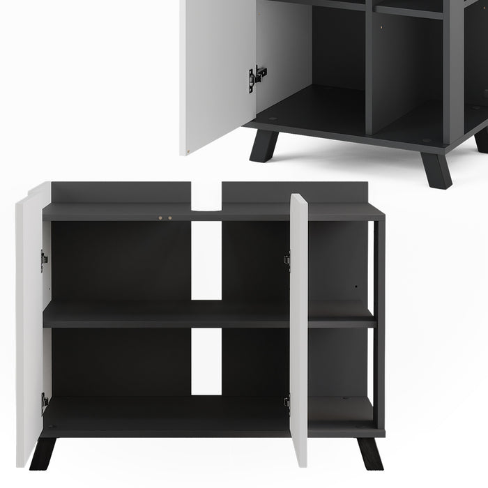 Vicco Set di mobili da bagno Antracite/bianco 3 parti