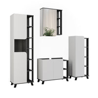 Vicco Set di mobili da bagno Antracite/bianco 4 parti