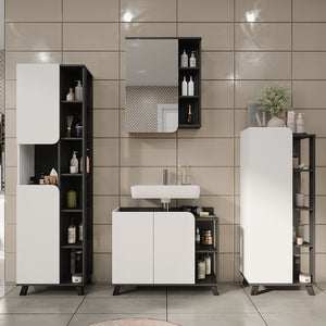 Vicco Set di mobili da bagno Antracite/bianco 4 parti