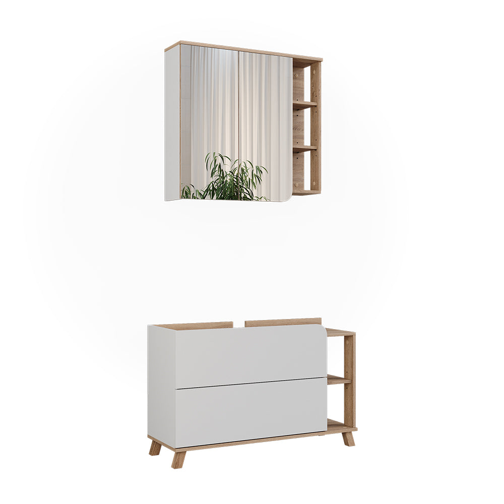 Vicco Set di mobili da bagno Sonoma/Bianco 2 parti