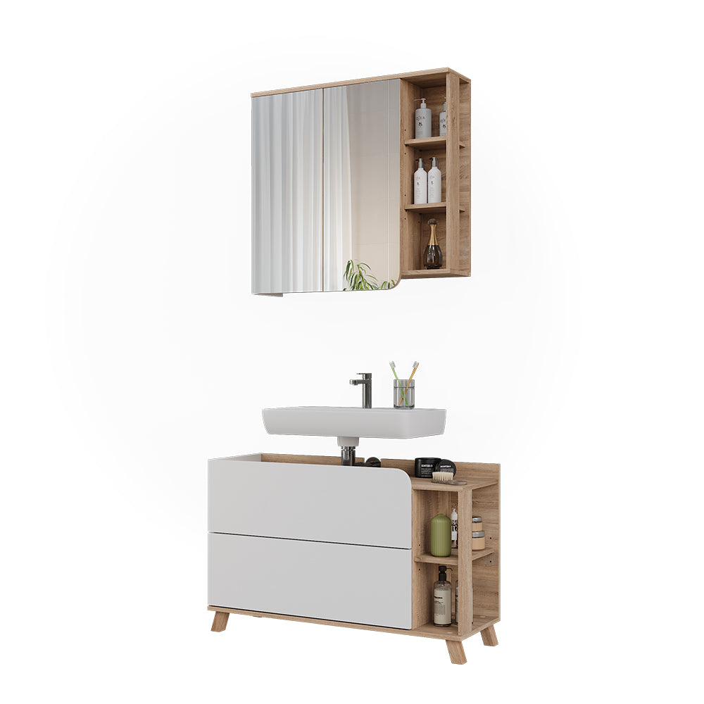 Vicco Set di mobili da bagno Sonoma/Bianco 2 parti