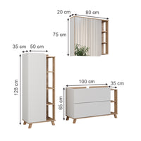 Vicco Set di mobili da bagno Sonoma/Bianco 3 parti