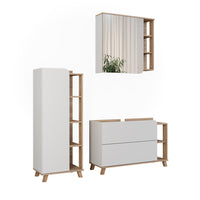 Vicco Set di mobili da bagno Sonoma/Bianco 3 parti