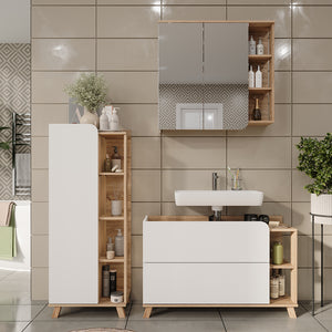 Vicco Set di mobili da bagno Sonoma/Bianco 3 parti