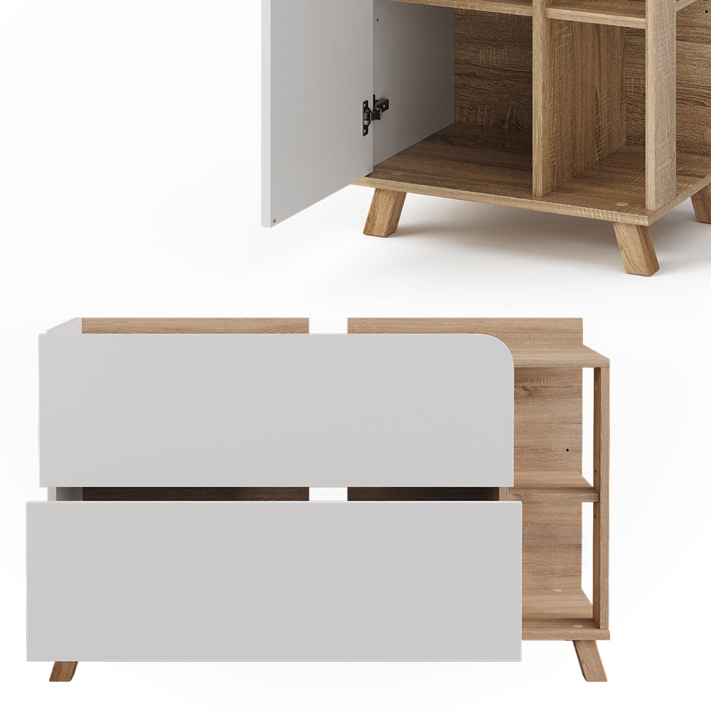 Vicco Set di mobili da bagno Sonoma/Bianco 3 parti