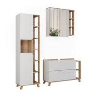 Vicco Set di mobili da bagno Sonoma/Bianco 3 parti