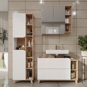 Vicco Set di mobili da bagno Sonoma/Bianco 3 parti