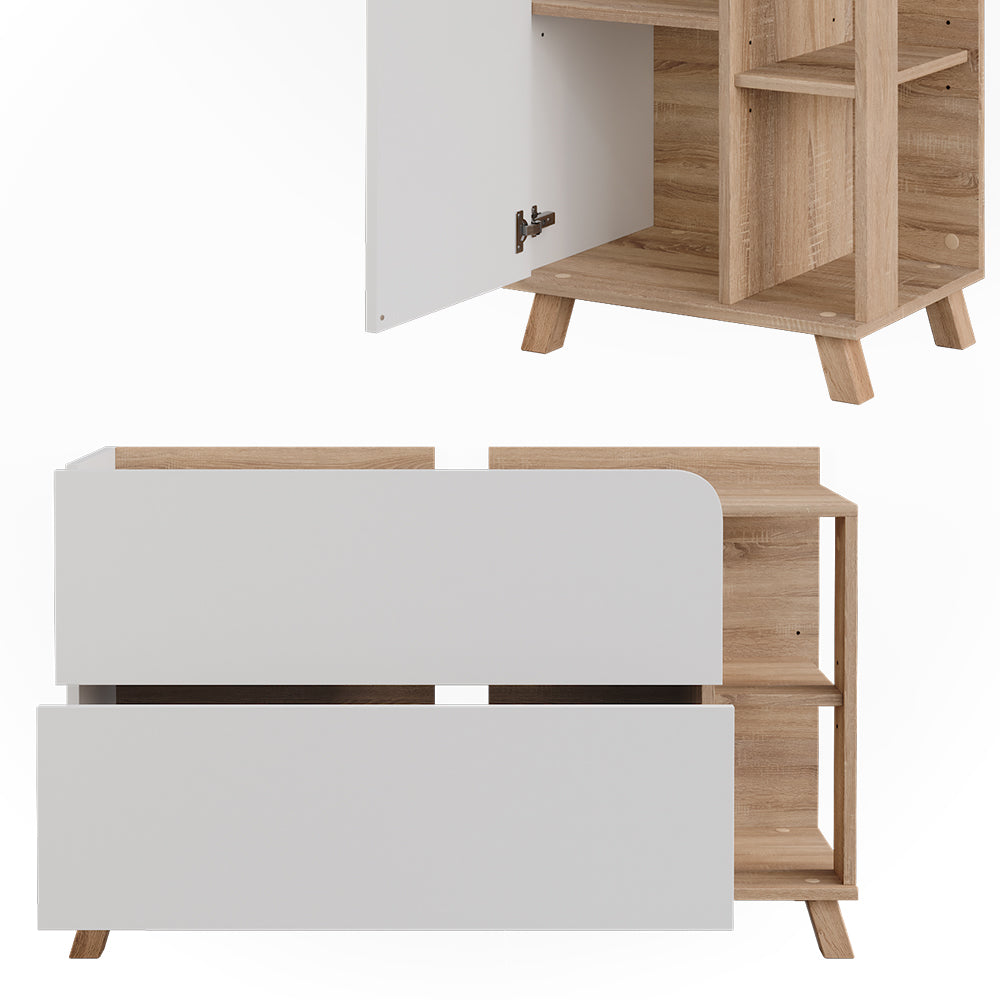 Vicco Set di mobili da bagno Sonoma/Bianco 3 parti