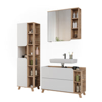 Vicco Set di mobili da bagno Sonoma/Bianco 3 parti