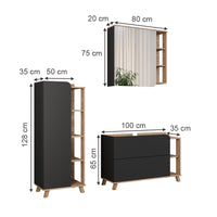 Vicco Set di mobili da bagno Sonoma/antracite 3 parti