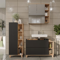 Vicco Set di mobili da bagno Sonoma/antracite 3 parti