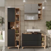 Vicco Set di mobili da bagno Sonoma/antracite 3 parti