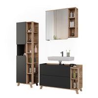 Vicco Set di mobili da bagno Sonoma/antracite 3 parti