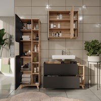 Vicco Set di mobili da bagno Sonoma/antracite 3 parti