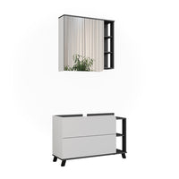 Vicco Set di mobili da bagno Antracite/bianco 2 parti