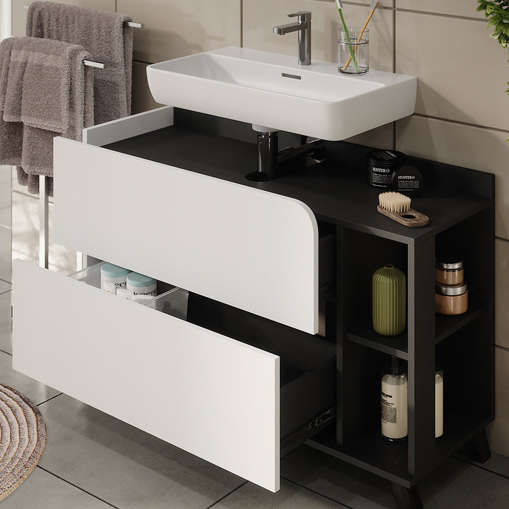Vicco Set di mobili da bagno Antracite/bianco 2 parti