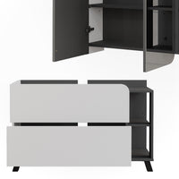 Vicco Set di mobili da bagno Antracite/bianco 2 parti