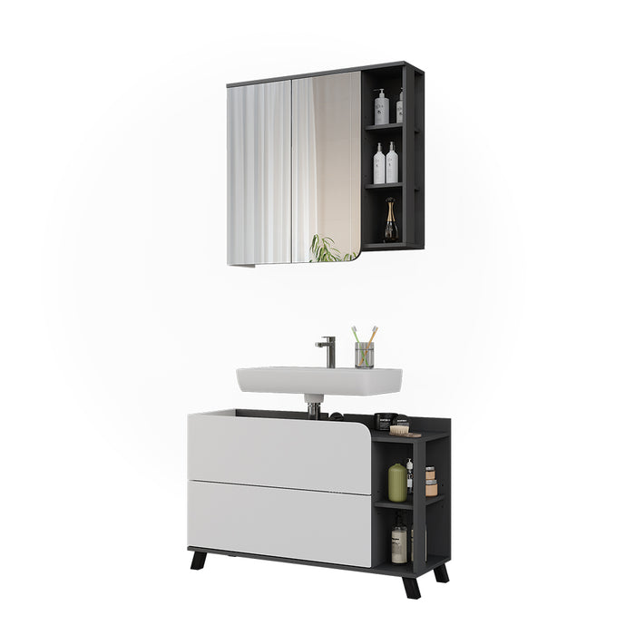 Vicco Set di mobili da bagno Antracite/bianco 2 parti