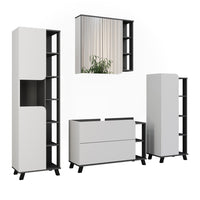 Vicco Set di mobili da bagno Antracite/bianco 4 parti