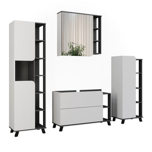 Vicco Set di mobili da bagno Antracite/bianco 4 parti