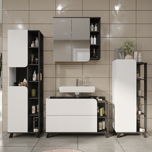 Vicco Set di mobili da bagno Antracite/bianco 4 parti