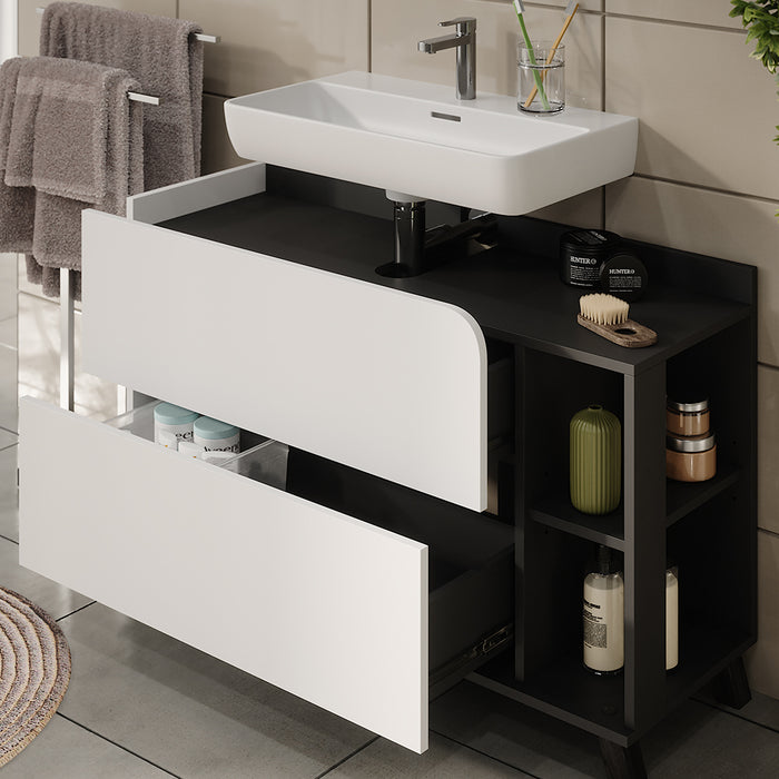 Vicco Set di mobili da bagno Antracite/bianco 4 parti