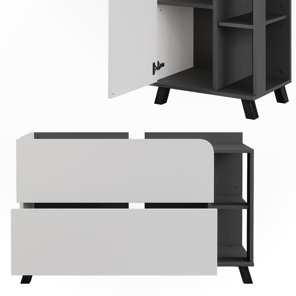 Vicco Set di mobili da bagno Antracite/bianco 4 parti