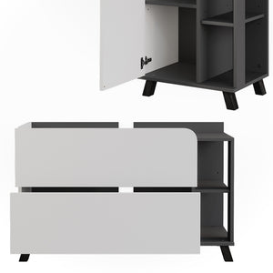 Vicco Set di mobili da bagno Antracite/bianco 4 parti