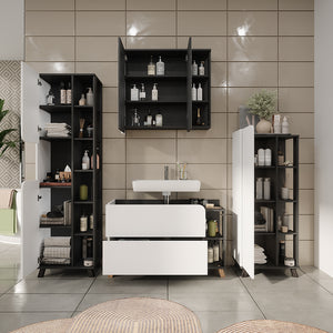 Vicco Set di mobili da bagno Antracite/bianco 4 parti
