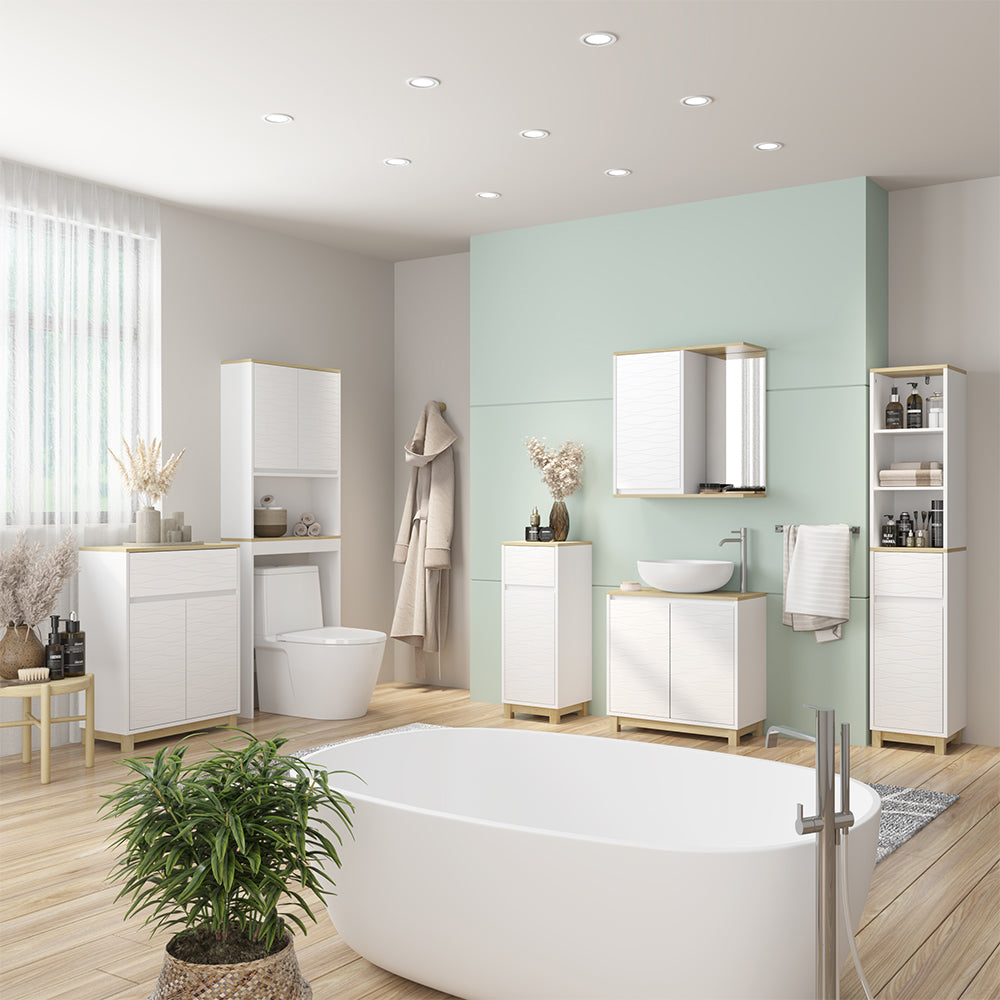 Vicco Mobiletto per lavabo Bianco 60 x 60 cm con 2 porte