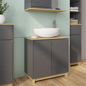 Vicco Mobiletto per lavabo Antracite 60 x 60 cm con 2 porte