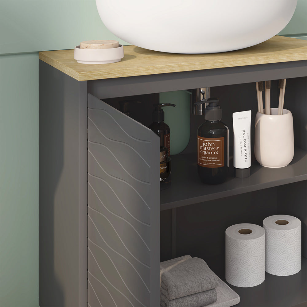 Vicco Mobiletto per lavabo Antracite 60 x 60 cm con 2 porte