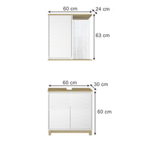 Vicco Set di mobili da bagno Bianco/quercia 2 parti