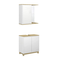 Vicco Set di mobili da bagno Bianco/quercia 2 parti