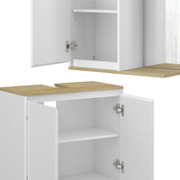 Vicco Set di mobili da bagno Bianco/quercia 3 parti, con colonna