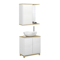 Vicco Set di mobili da bagno Bianco/quercia 2 parti