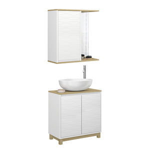 Vicco Set di mobili da bagno Bianco/quercia 2 parti
