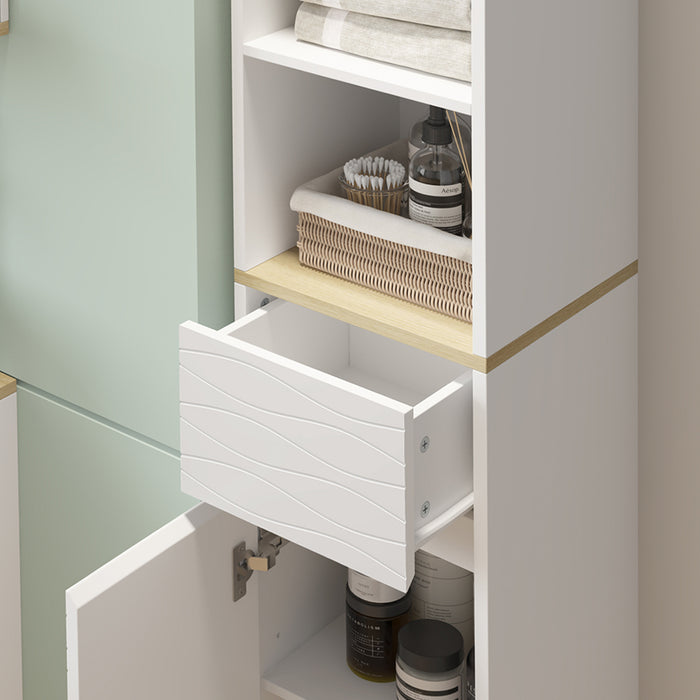 Vicco Set di mobili da bagno Bianco/quercia 3 parti, con colonna