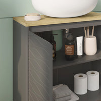 Vicco Set di mobili da bagno Antracite/quercia 2 parti