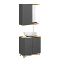 Vicco Set di mobili da bagno Antracite/quercia 2 parti