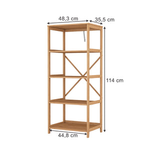 Vicco Libreria Bambù 48.3 x 144 cm con 5 scomparti