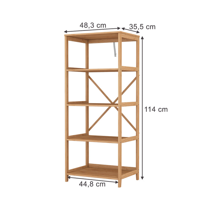 Vicco Libreria Bambù 48.3 x 144 cm con 5 scomparti
